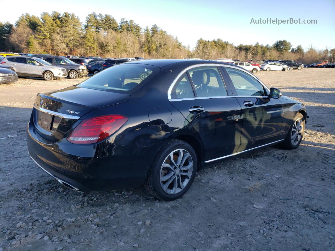 2015 Mercedes-benz C 300 4matic Black vin: 55SWF4KB2FU095488