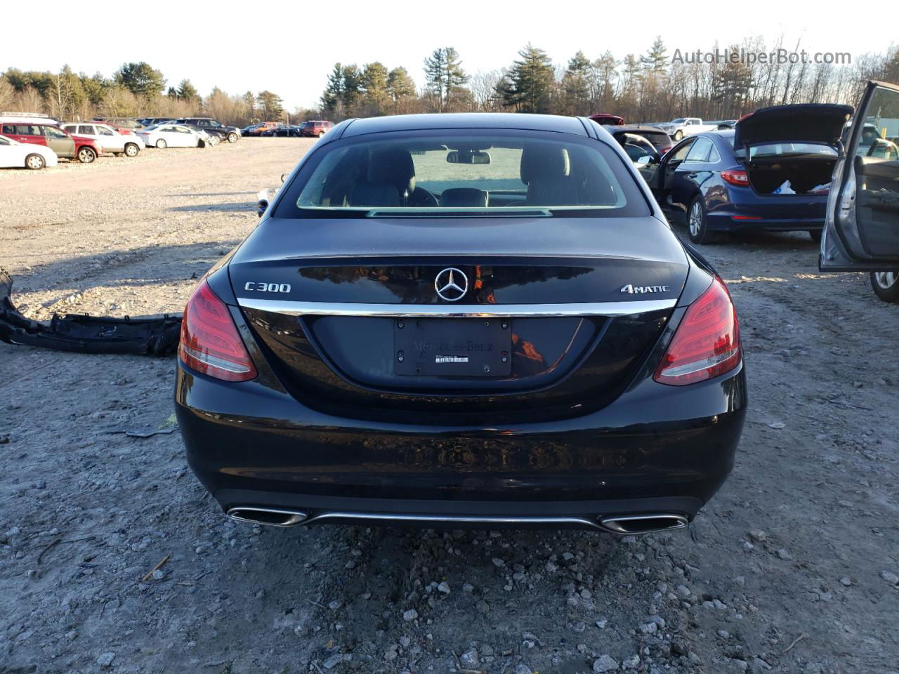 2015 Mercedes-benz C 300 4matic Black vin: 55SWF4KB2FU095488