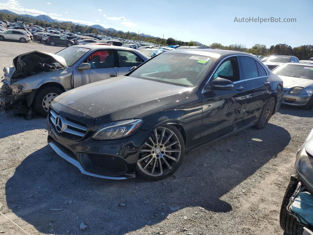 2015 Mercedes-benz C 300 4matic Black vin: 55SWF4KB3FU010920