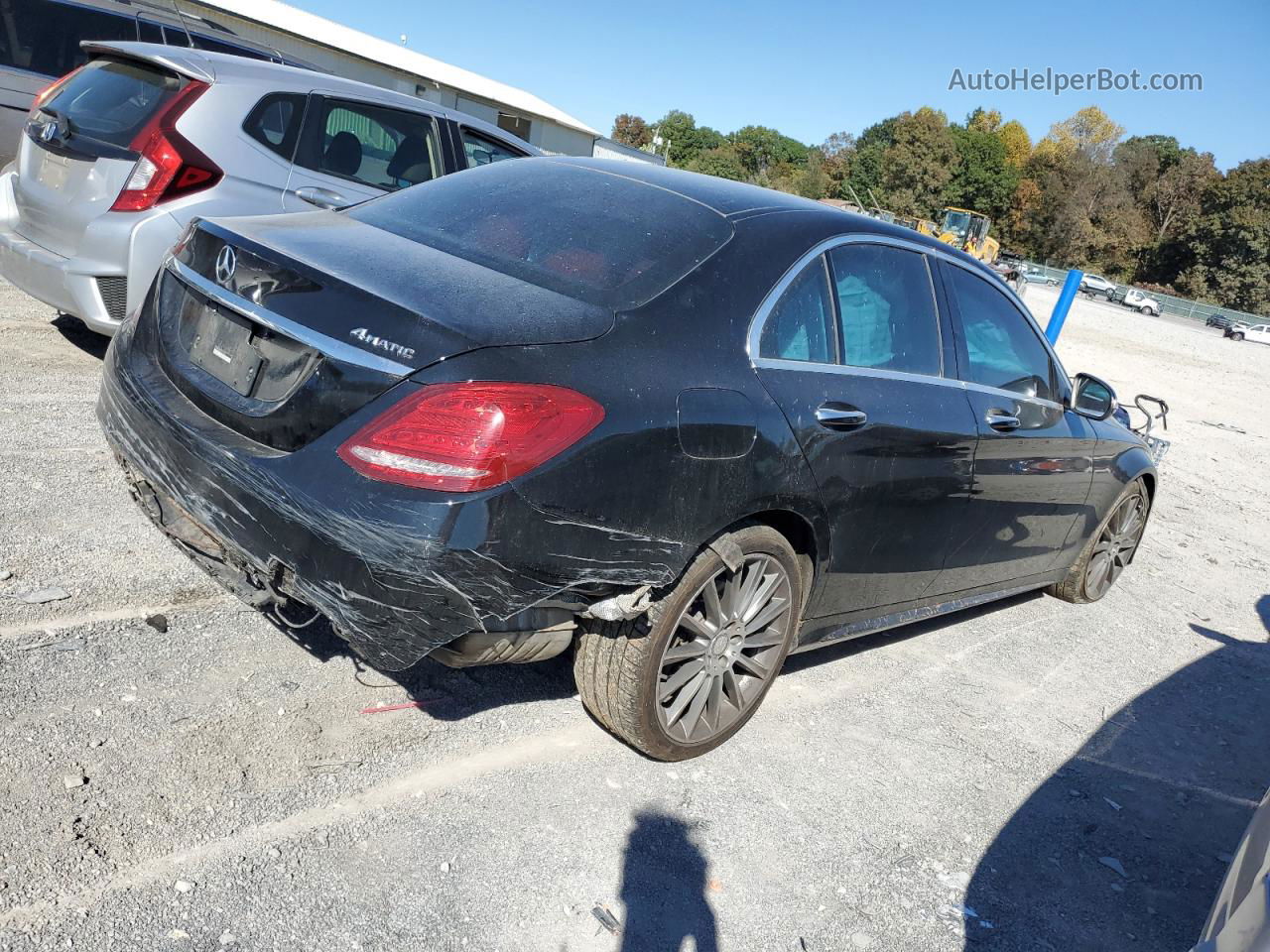 2015 Mercedes-benz C 300 4matic Black vin: 55SWF4KB3FU010920