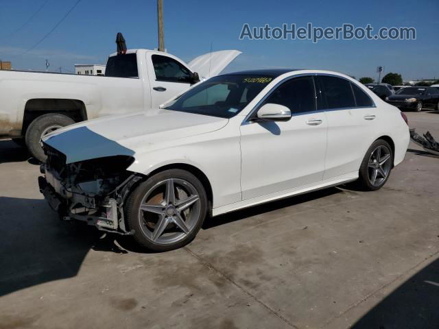 2015 Mercedes-benz C 300 4matic White vin: 55SWF4KB3FU014630