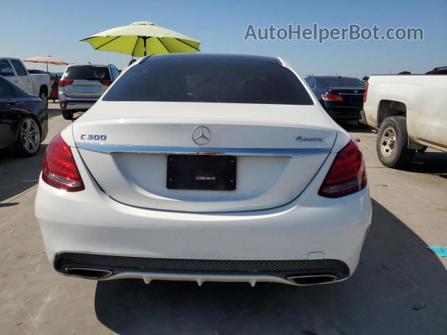 2015 Mercedes-benz C 300 4matic White vin: 55SWF4KB3FU014630