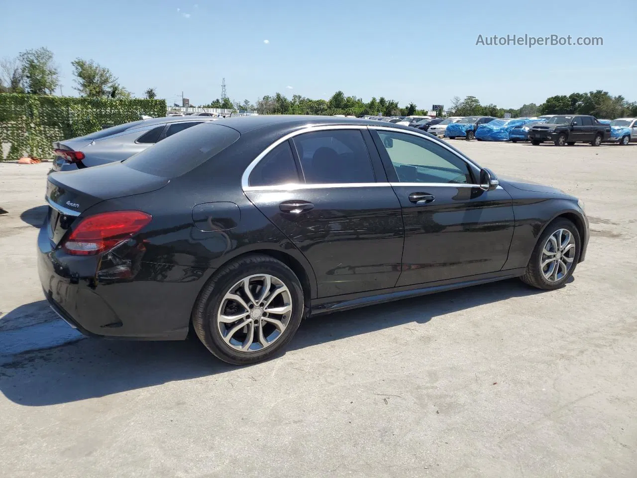 2015 Mercedes-benz C 300 4matic Black vin: 55SWF4KB3FU025224