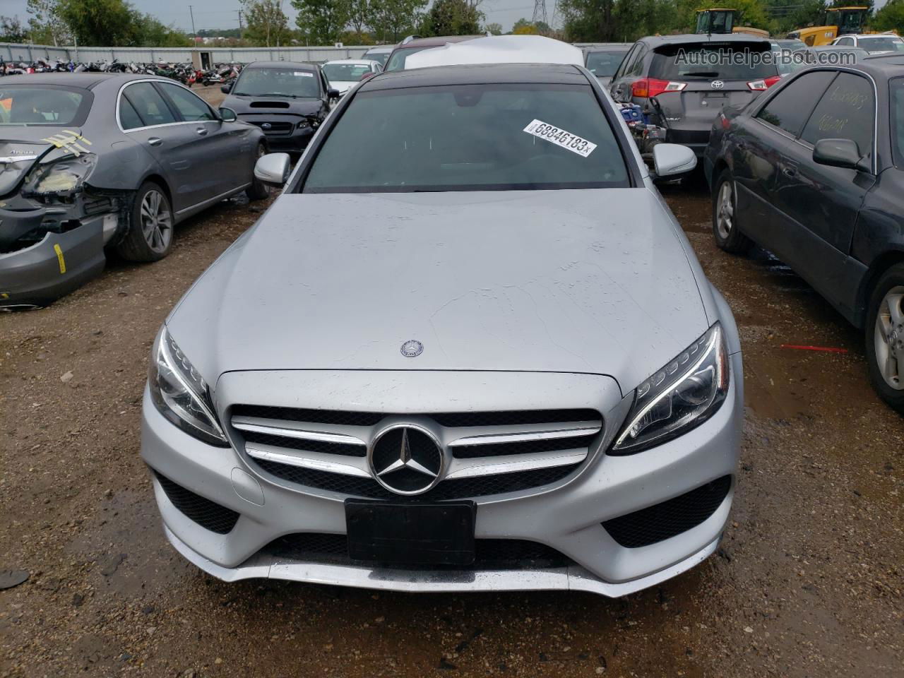 2015 Mercedes-benz C 300 4matic Серебряный vin: 55SWF4KB3FU030682