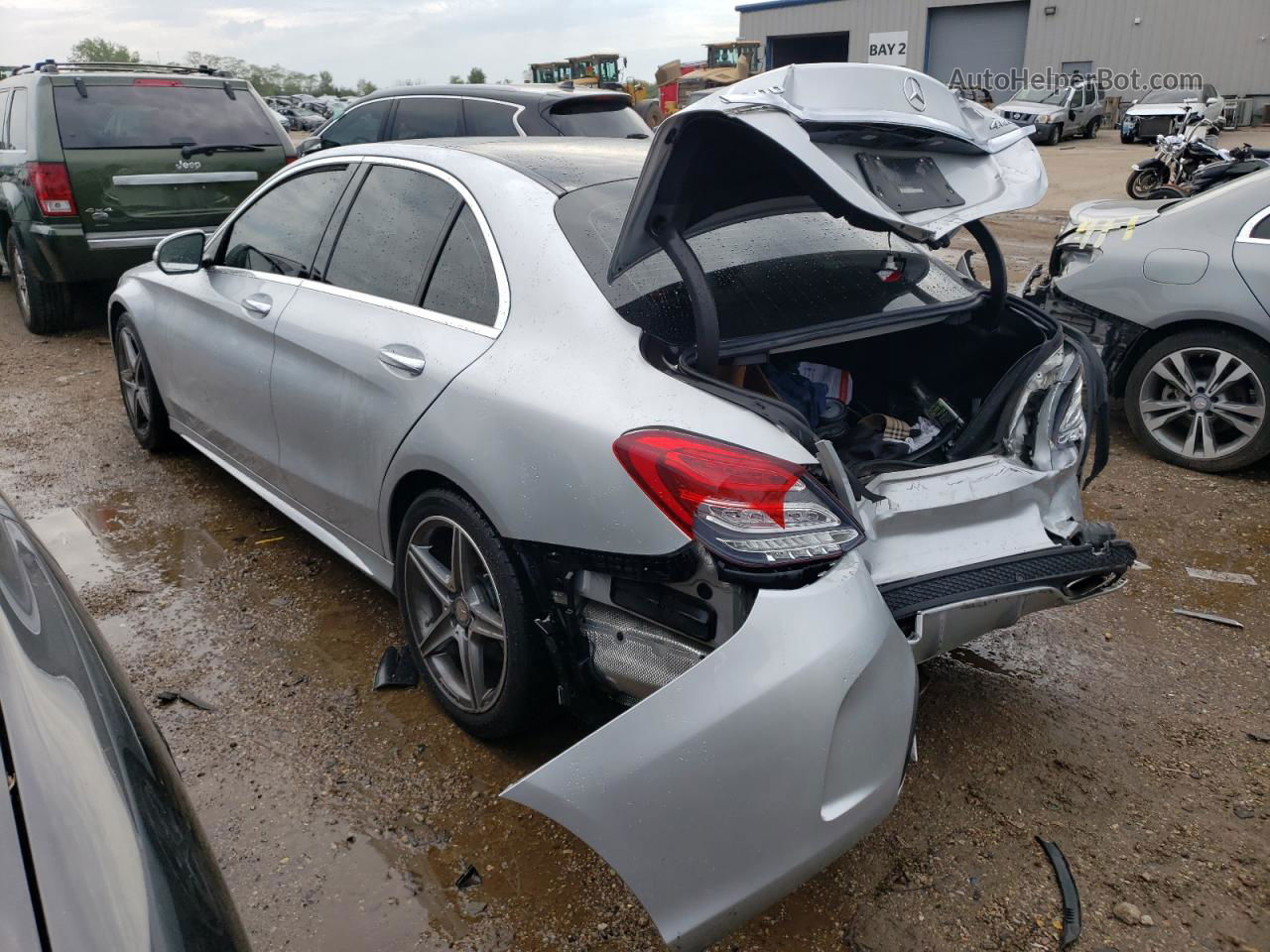 2015 Mercedes-benz C 300 4matic Серебряный vin: 55SWF4KB3FU030682