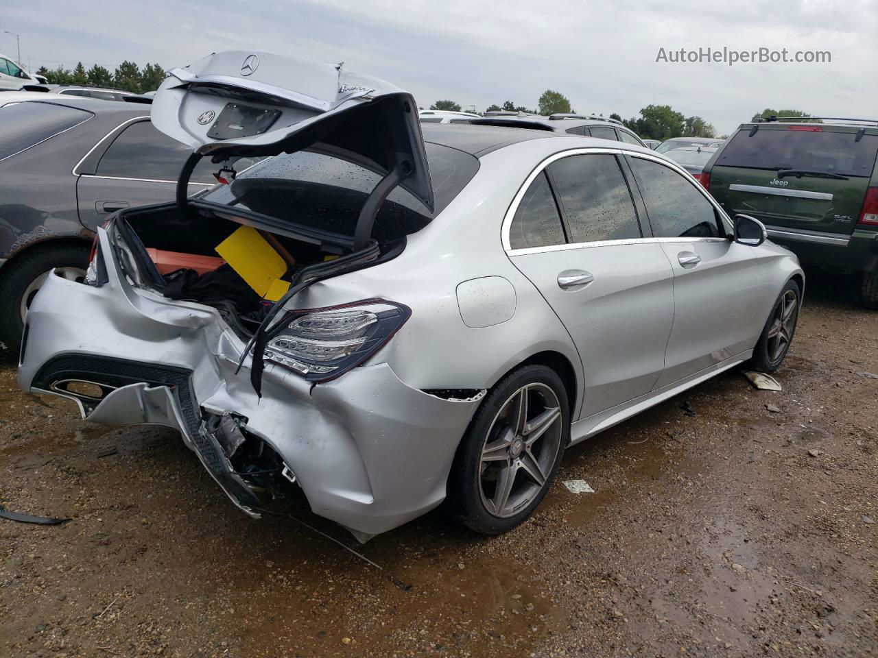 2015 Mercedes-benz C 300 4matic Silver vin: 55SWF4KB3FU030682