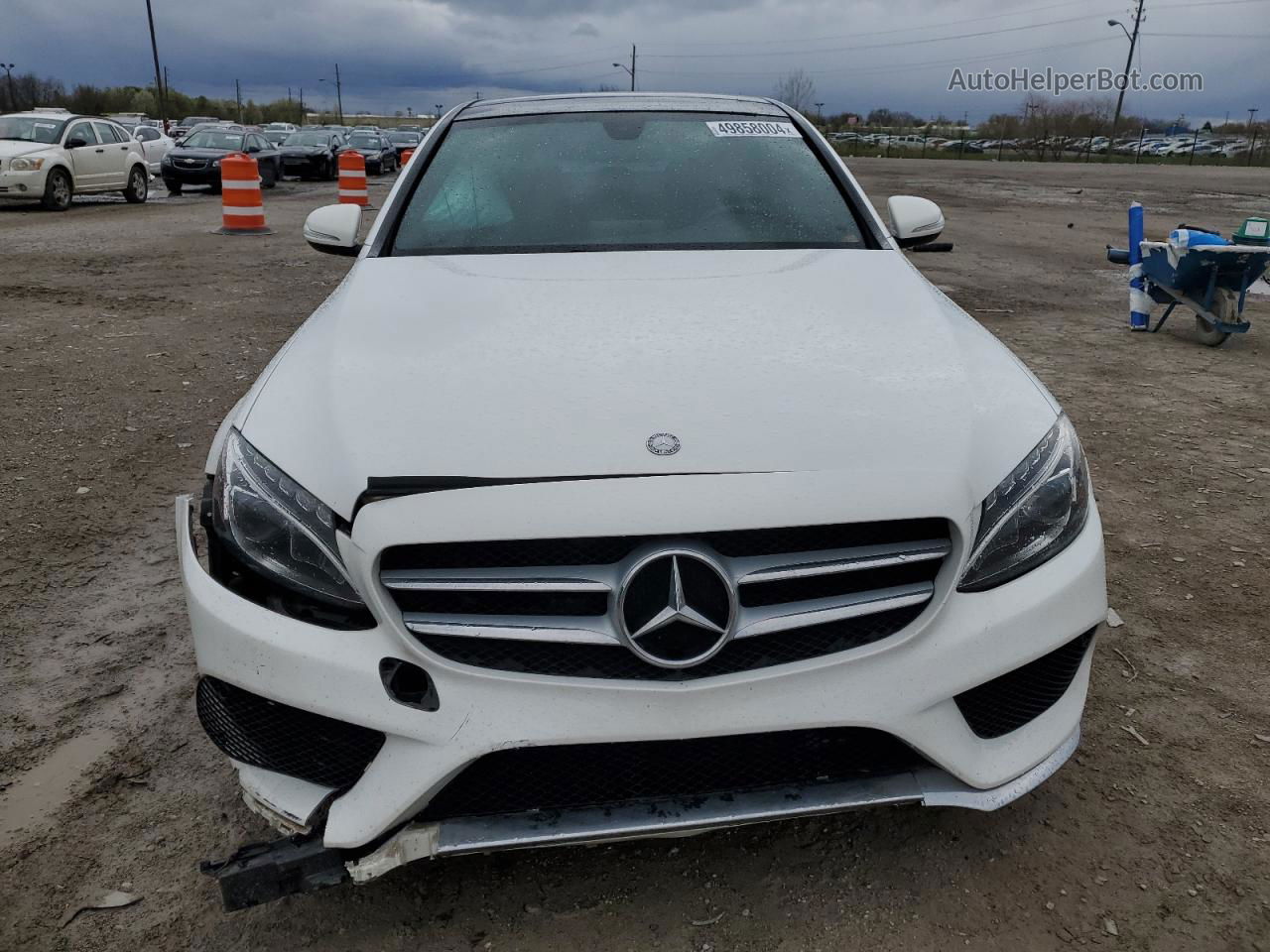 2015 Mercedes-benz C 300 4matic Белый vin: 55SWF4KB3FU035042