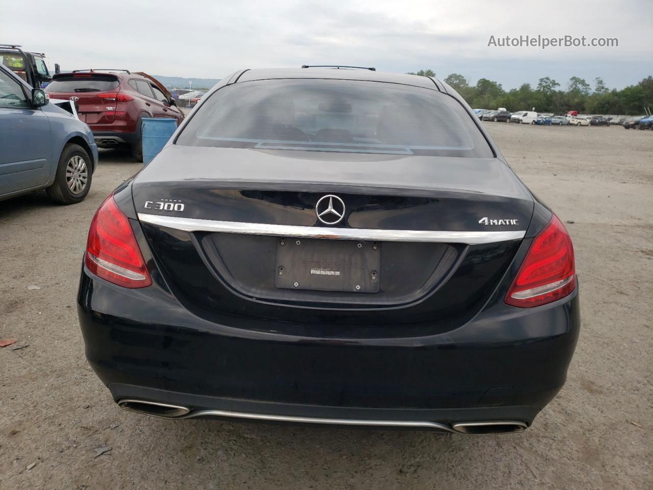 2015 Mercedes-benz C 300 4matic Black vin: 55SWF4KB3FU044761