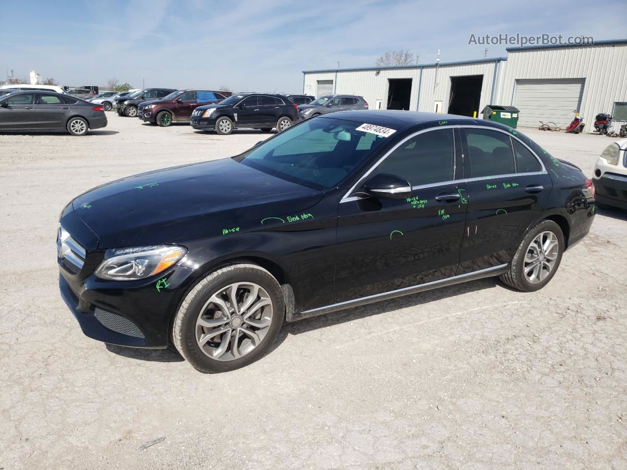 2015 Mercedes-benz C 300 4matic Black vin: 55SWF4KB3FU067070