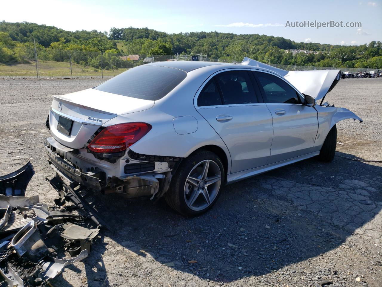 2015 Mercedes-benz C 300 4matic Silver vin: 55SWF4KB3FU069529