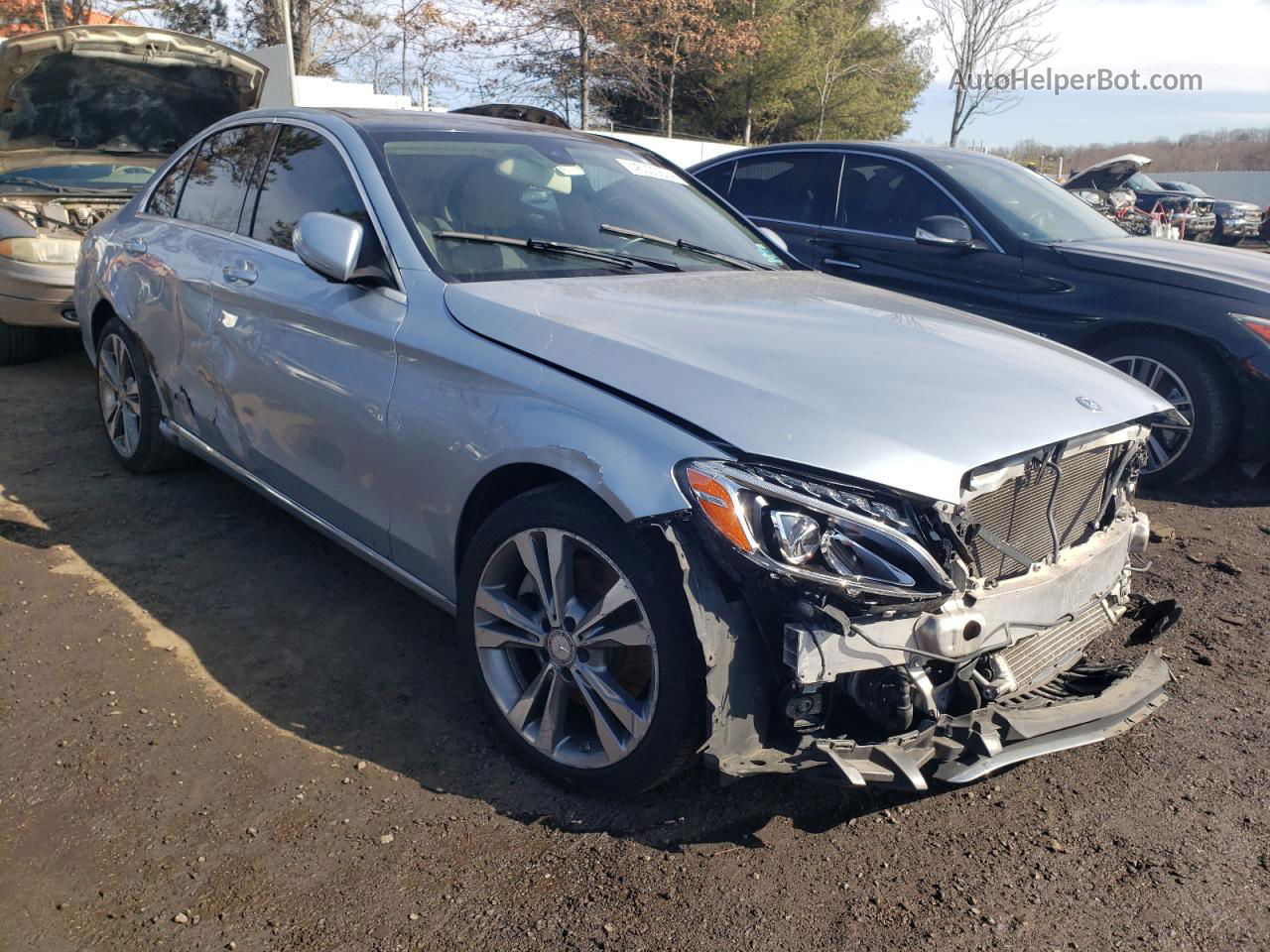 2015 Mercedes-benz C 300 4matic Blue vin: 55SWF4KB3FU080823