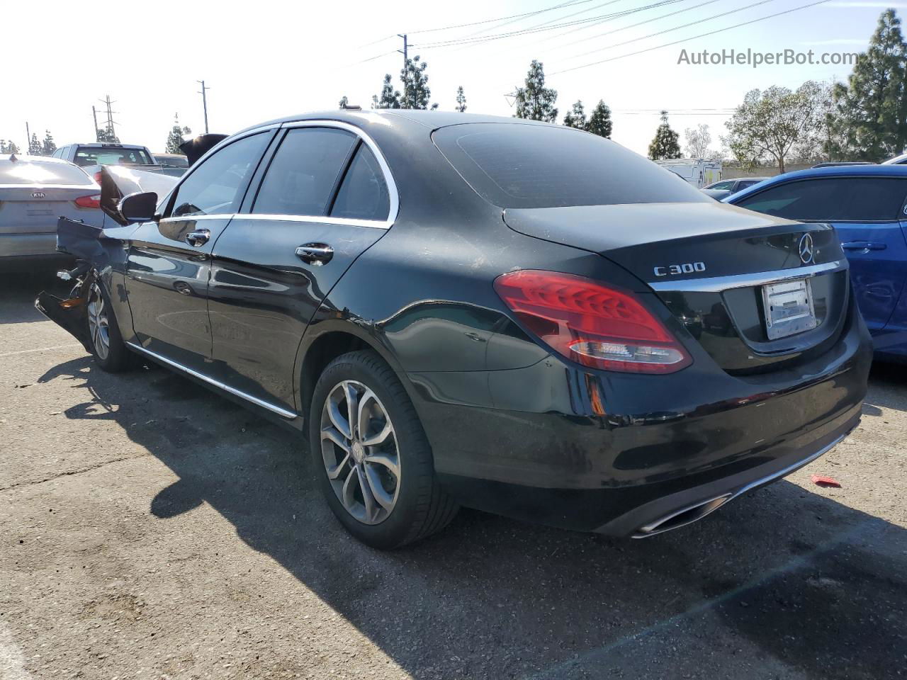 2015 Mercedes-benz C 300 4matic Black vin: 55SWF4KB4FU007539