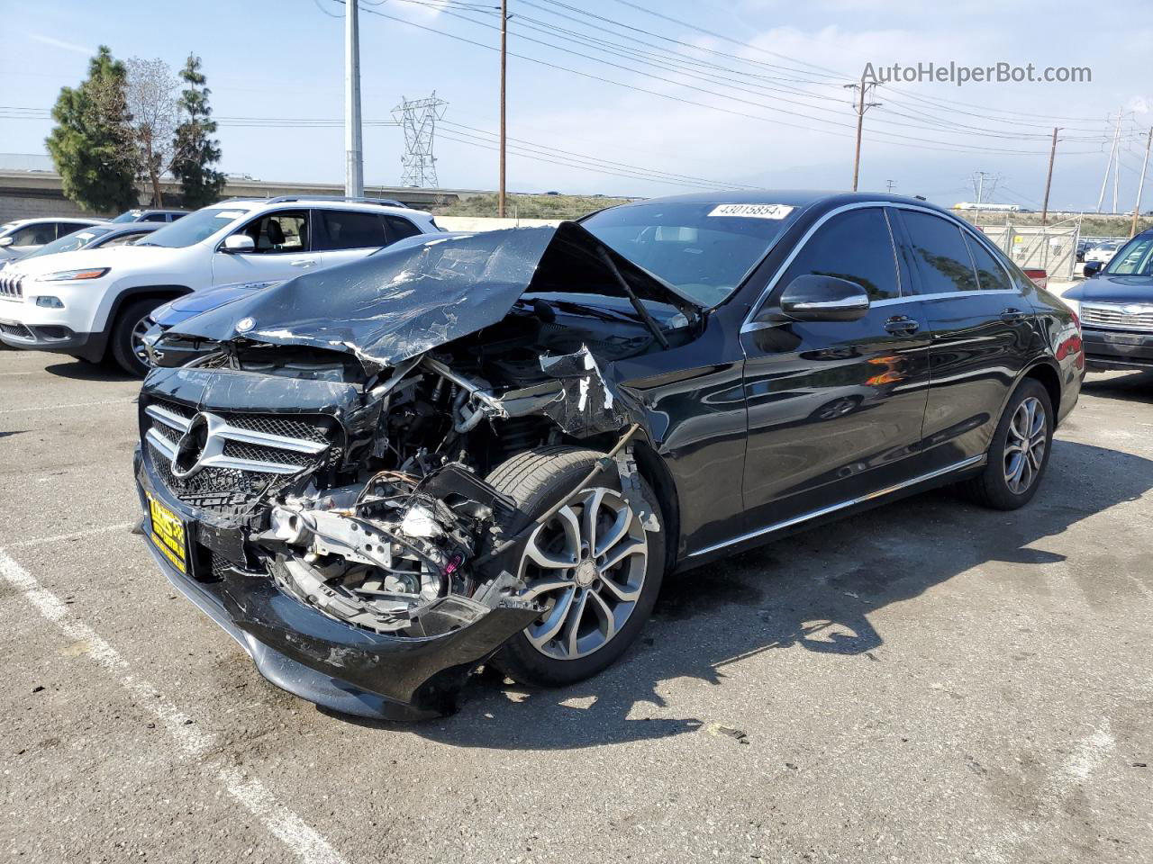 2015 Mercedes-benz C 300 4matic Black vin: 55SWF4KB4FU007539