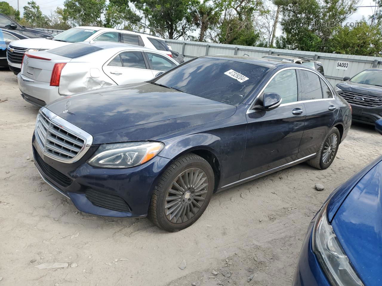 2015 Mercedes-benz C 300 4matic Blue vin: 55SWF4KB4FU024437