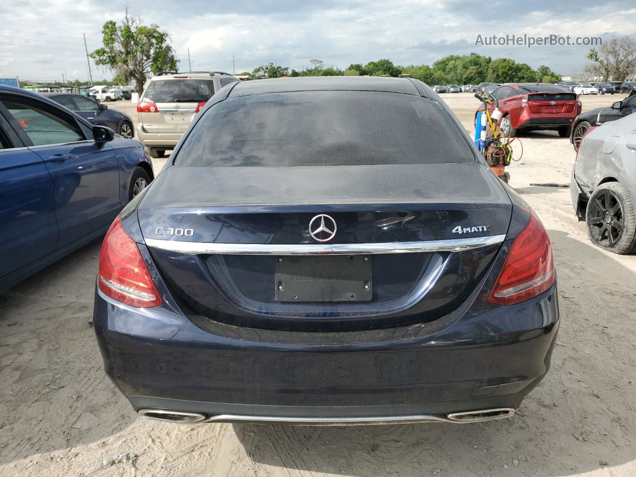 2015 Mercedes-benz C 300 4matic Blue vin: 55SWF4KB4FU024437