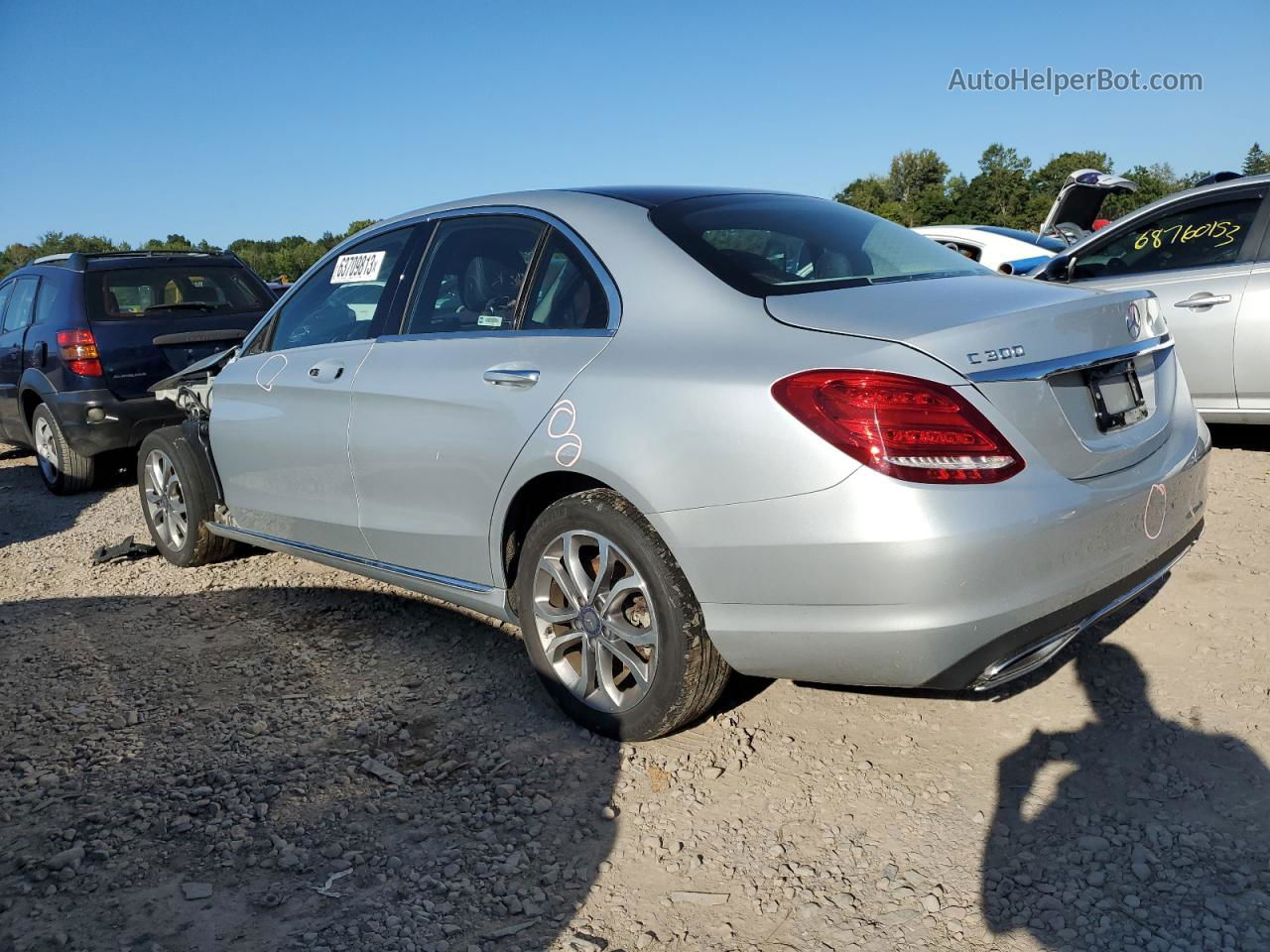 2015 Mercedes-benz C 300 4matic Серебряный vin: 55SWF4KB4FU037303