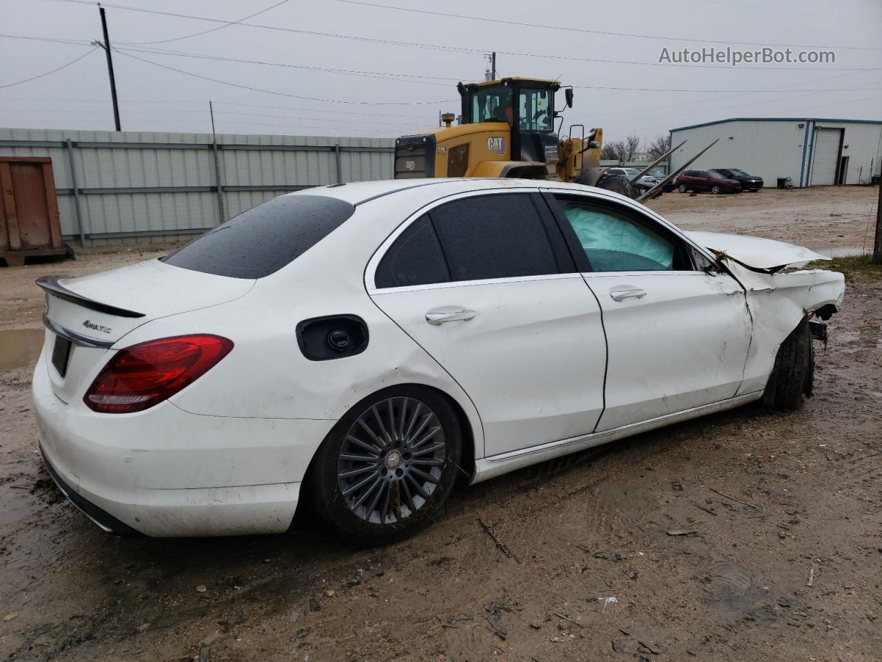 2015 Mercedes-benz C 300 4matic White vin: 55SWF4KB4FU039973