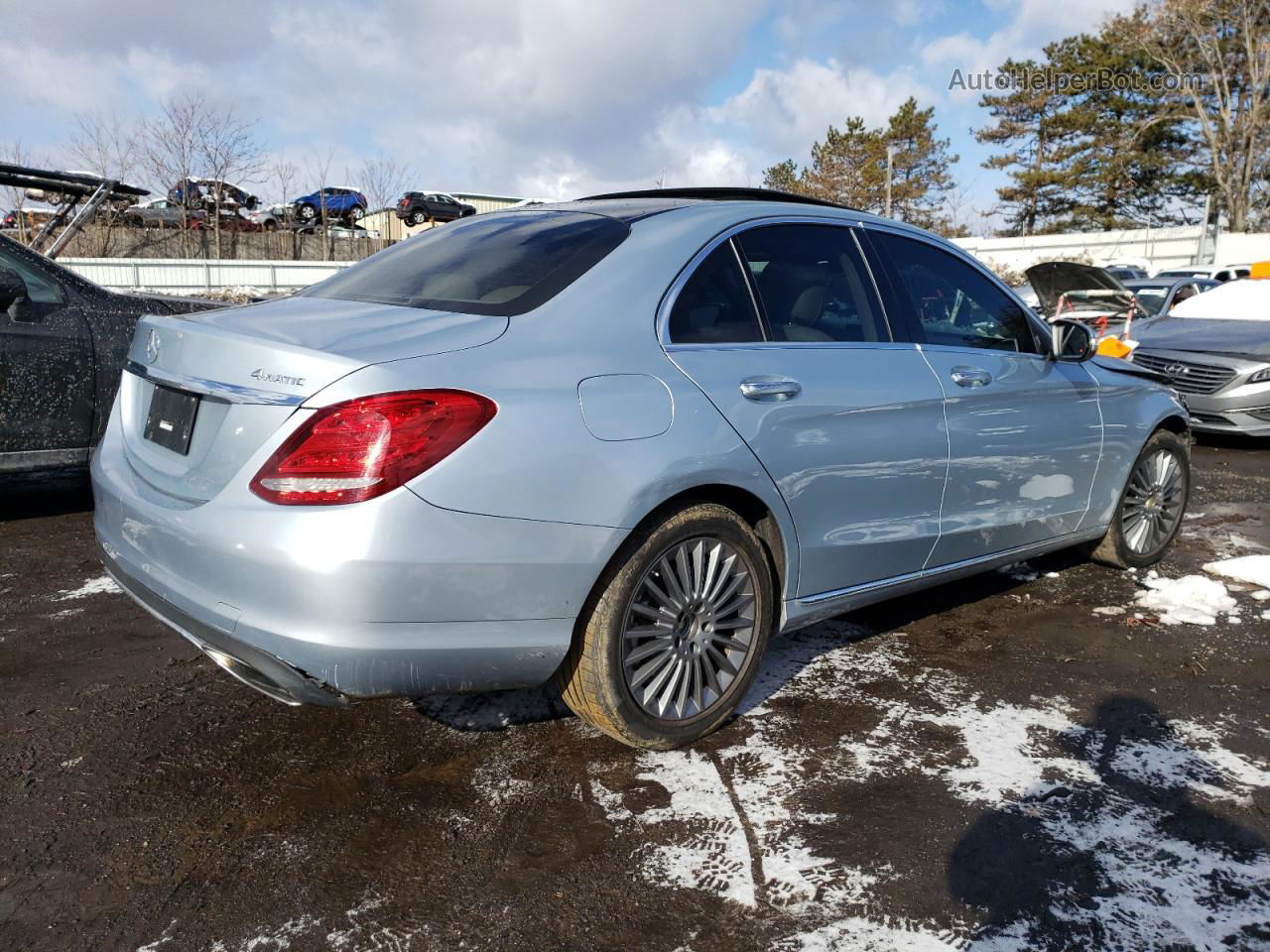 2015 Mercedes-benz C 300 4matic Blue vin: 55SWF4KB4FU042100