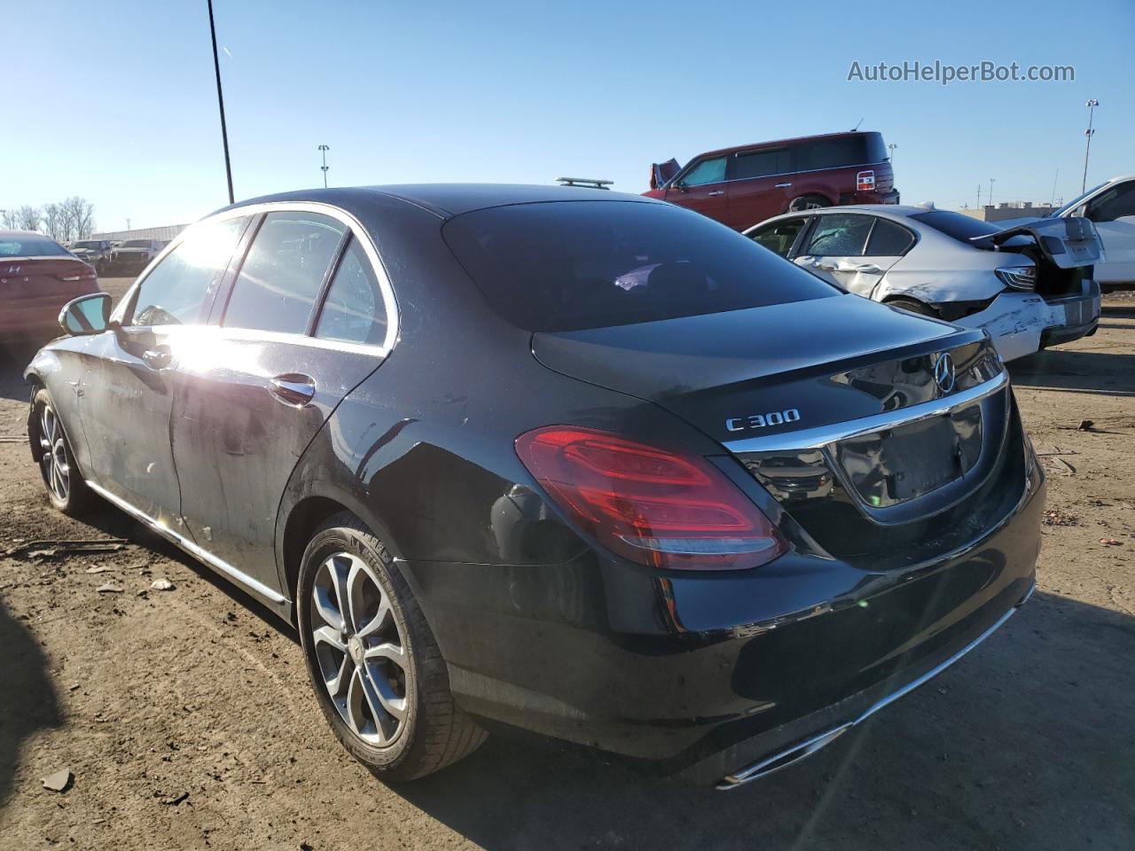 2015 Mercedes-benz C 300 4matic Black vin: 55SWF4KB4FU042243