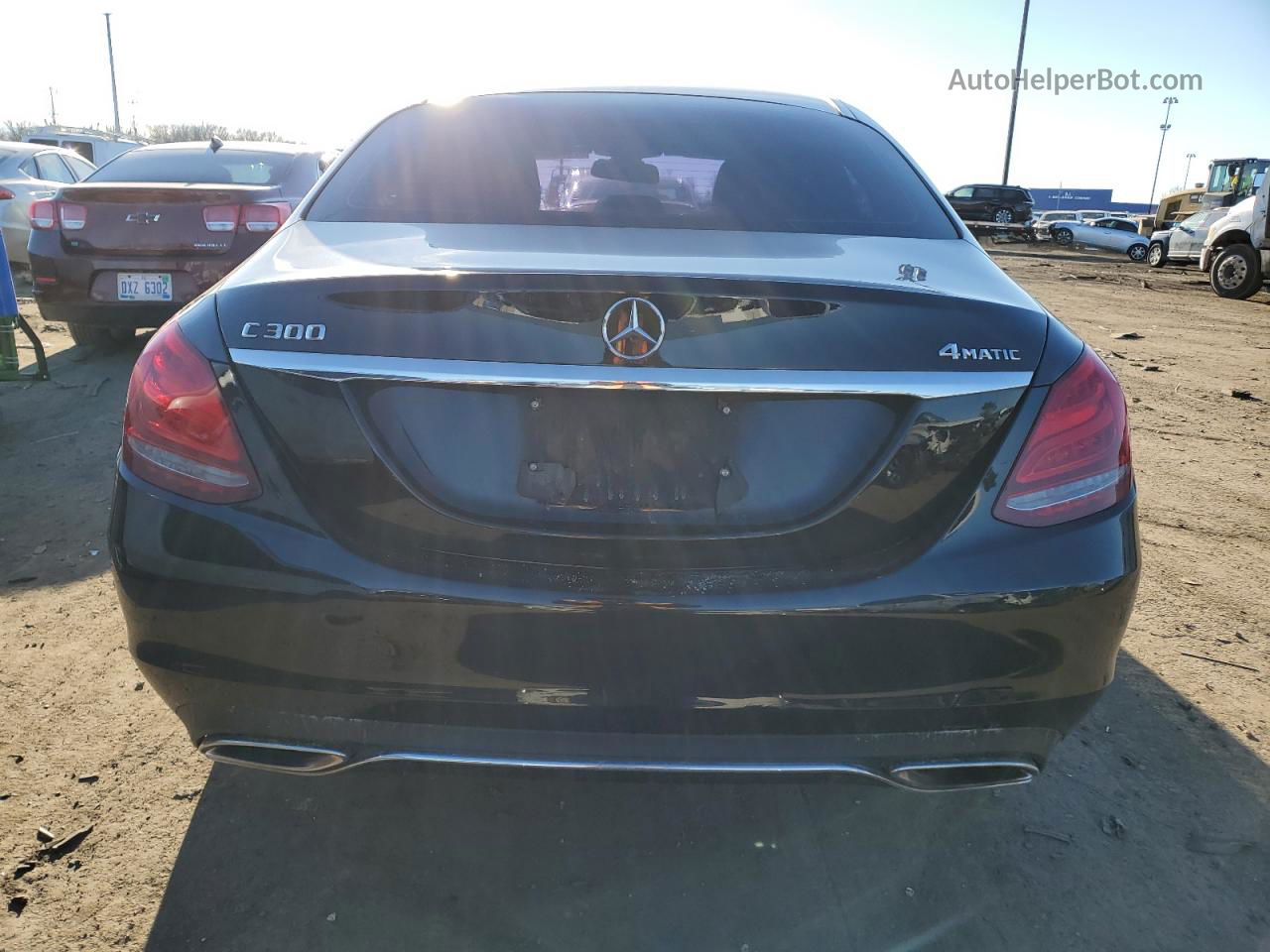 2015 Mercedes-benz C 300 4matic Black vin: 55SWF4KB4FU042243