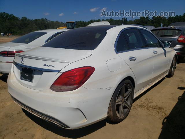 2016 Mercedes-benz C 300 4matic White vin: 55SWF4KB4GU172234