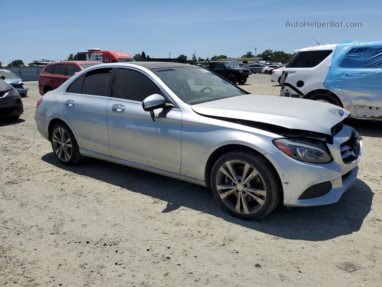 2015 Mercedes-benz C 300 4matic Silver vin: 55SWF4KB5FU001295