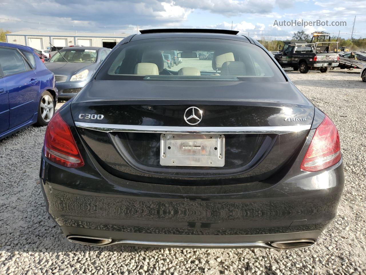 2015 Mercedes-benz C 300 4matic Black vin: 55SWF4KB5FU006903