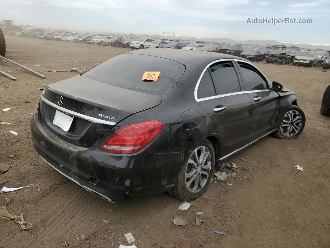 2015 Mercedes-benz C 300 4matic Black vin: 55SWF4KB5FU012538