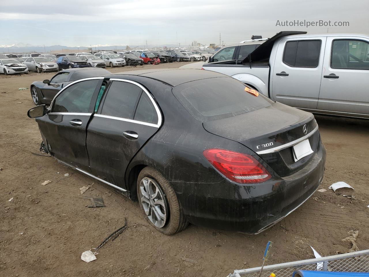 2015 Mercedes-benz C 300 4matic Black vin: 55SWF4KB5FU012538