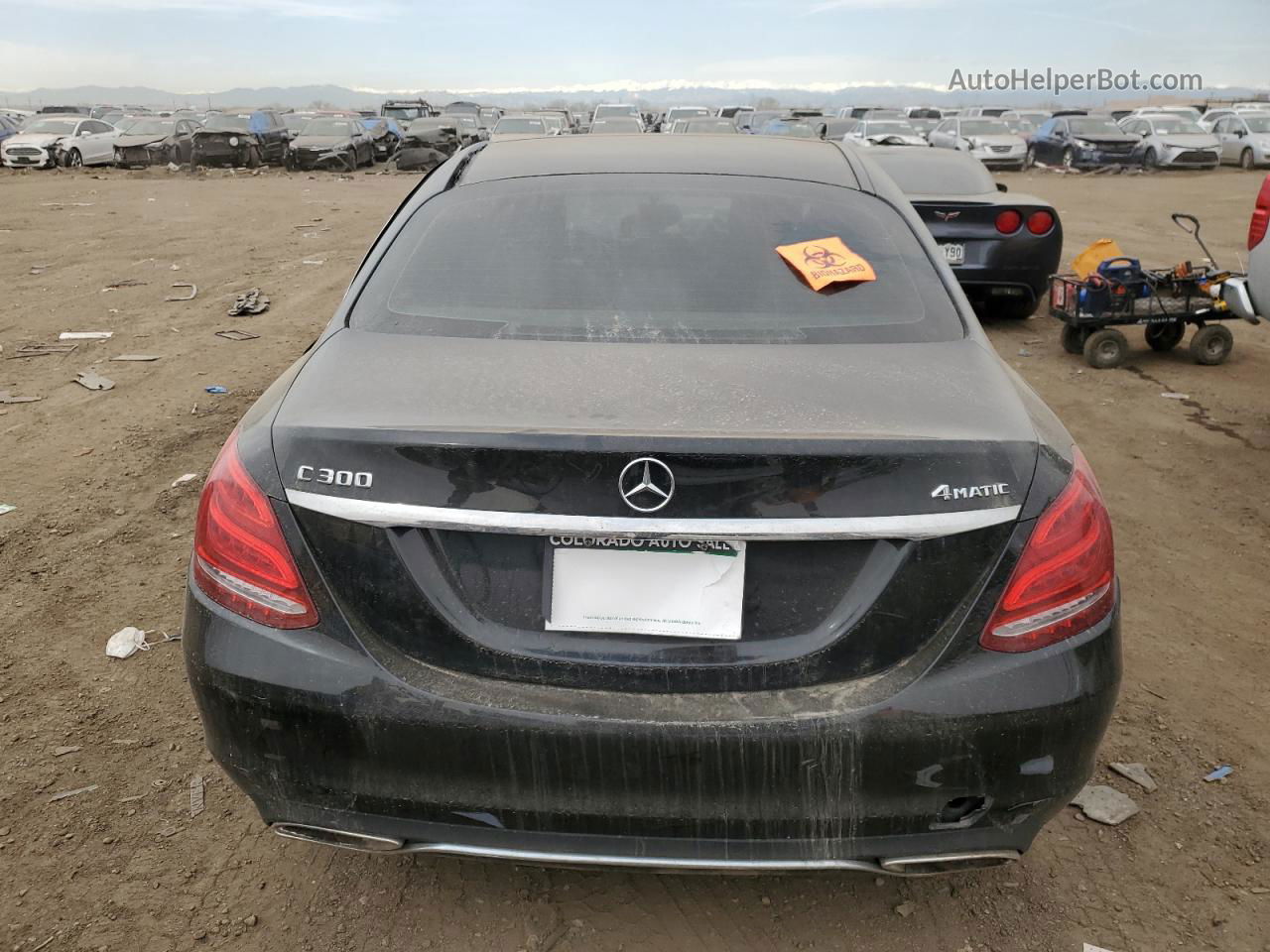 2015 Mercedes-benz C 300 4matic Black vin: 55SWF4KB5FU012538