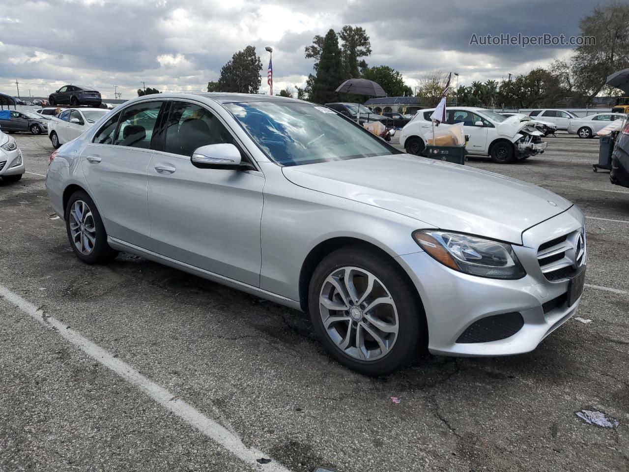 2015 Mercedes-benz C 300 4matic Silver vin: 55SWF4KB5FU021076