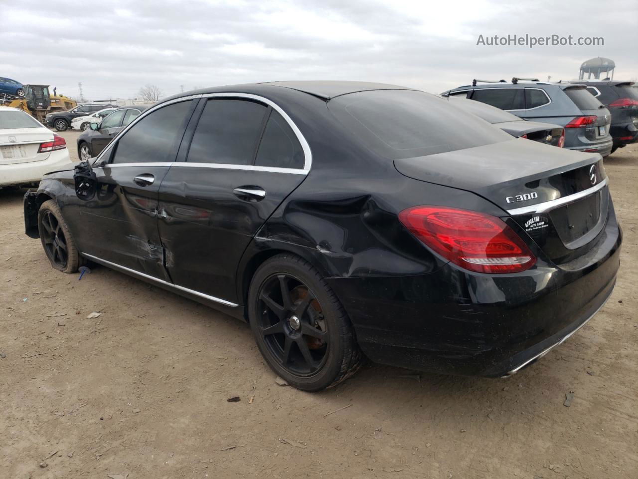 2015 Mercedes-benz C 300 4matic Black vin: 55SWF4KB5FU033762