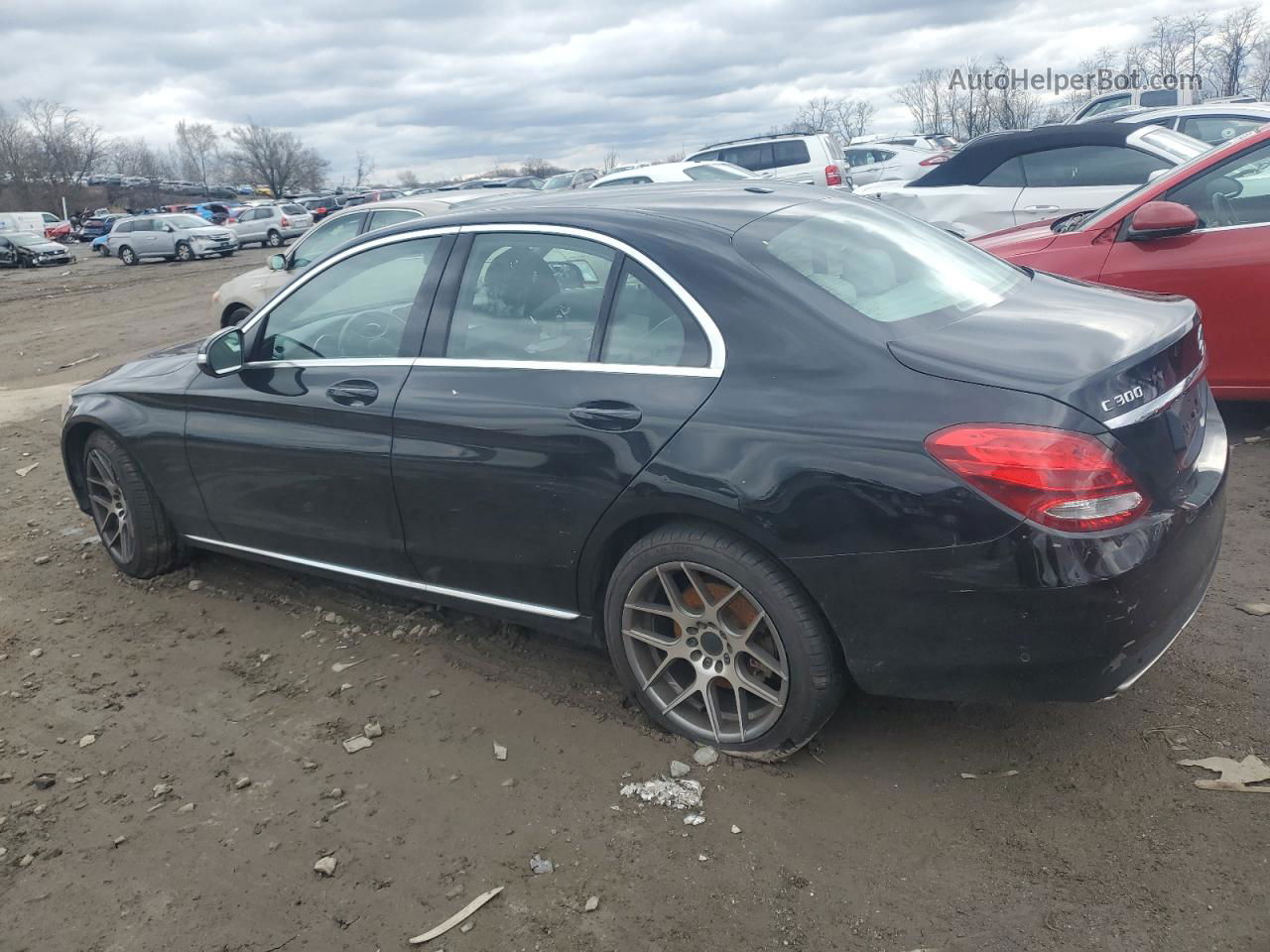 2015 Mercedes-benz C 300 4matic Black vin: 55SWF4KB5FU079916