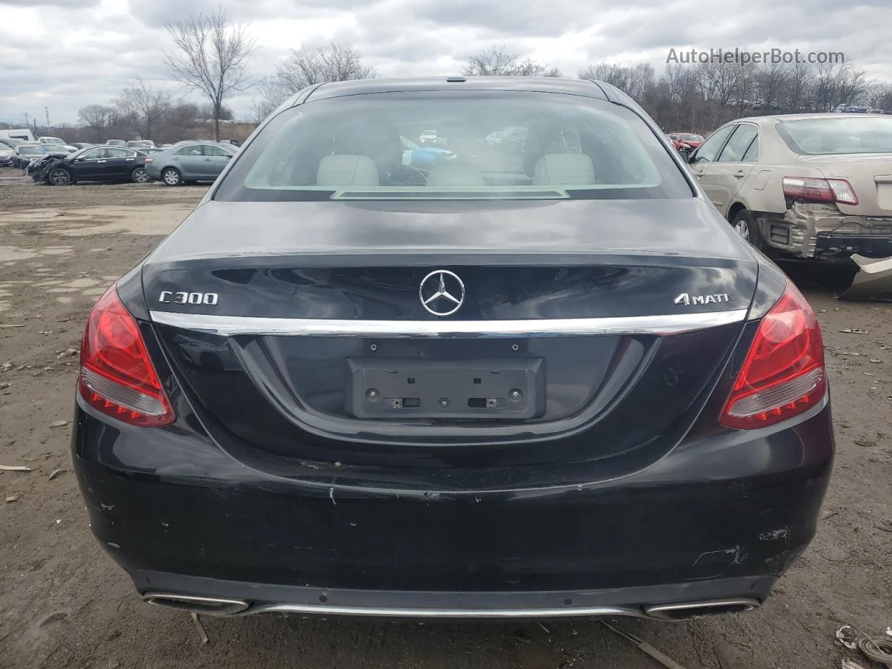 2015 Mercedes-benz C 300 4matic Black vin: 55SWF4KB5FU079916