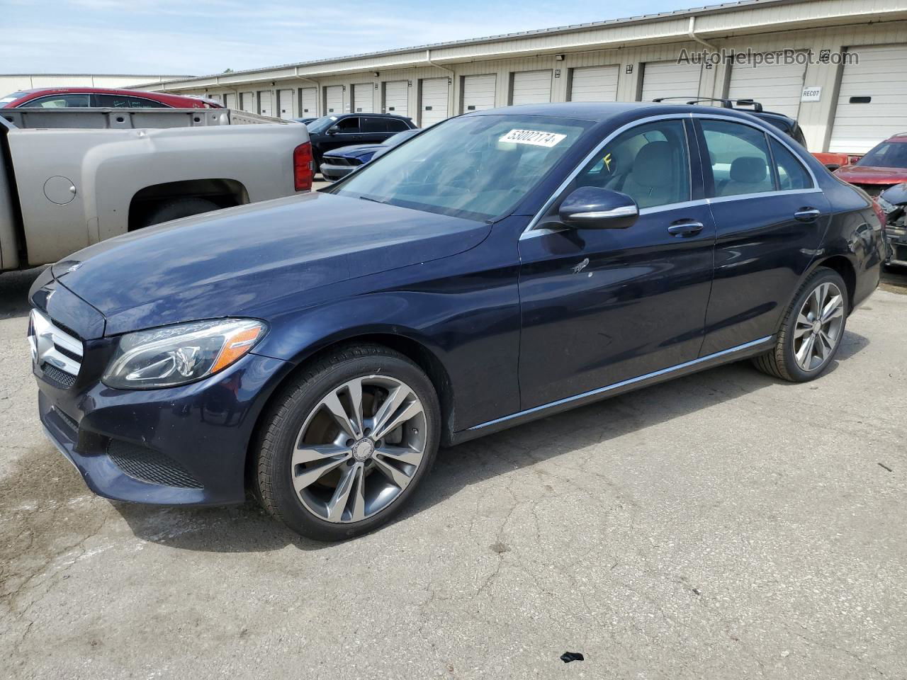 2015 Mercedes-benz C 300 4matic Синий vin: 55SWF4KB6FU004738