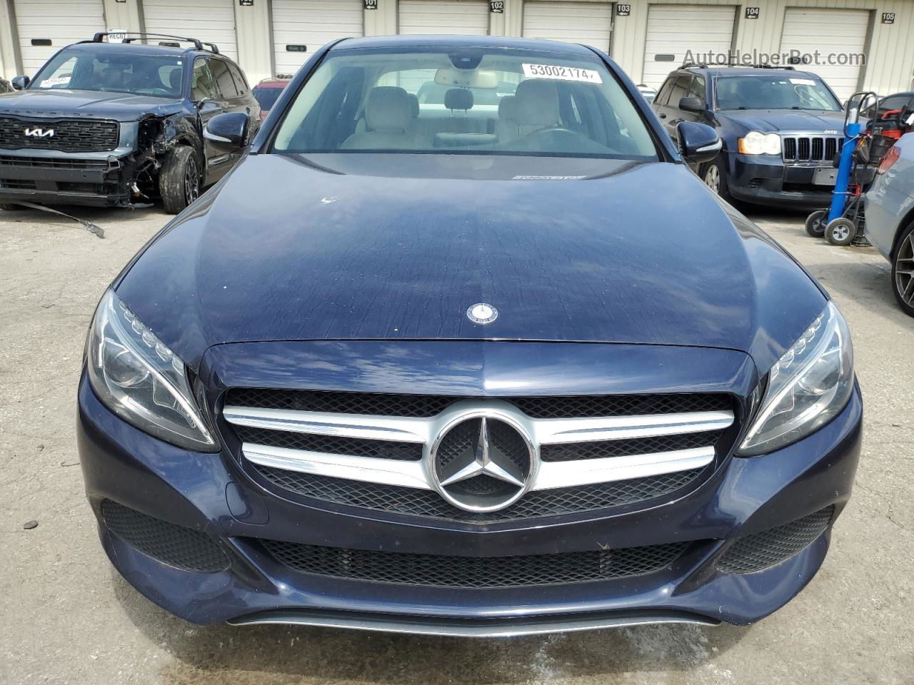 2015 Mercedes-benz C 300 4matic Синий vin: 55SWF4KB6FU004738