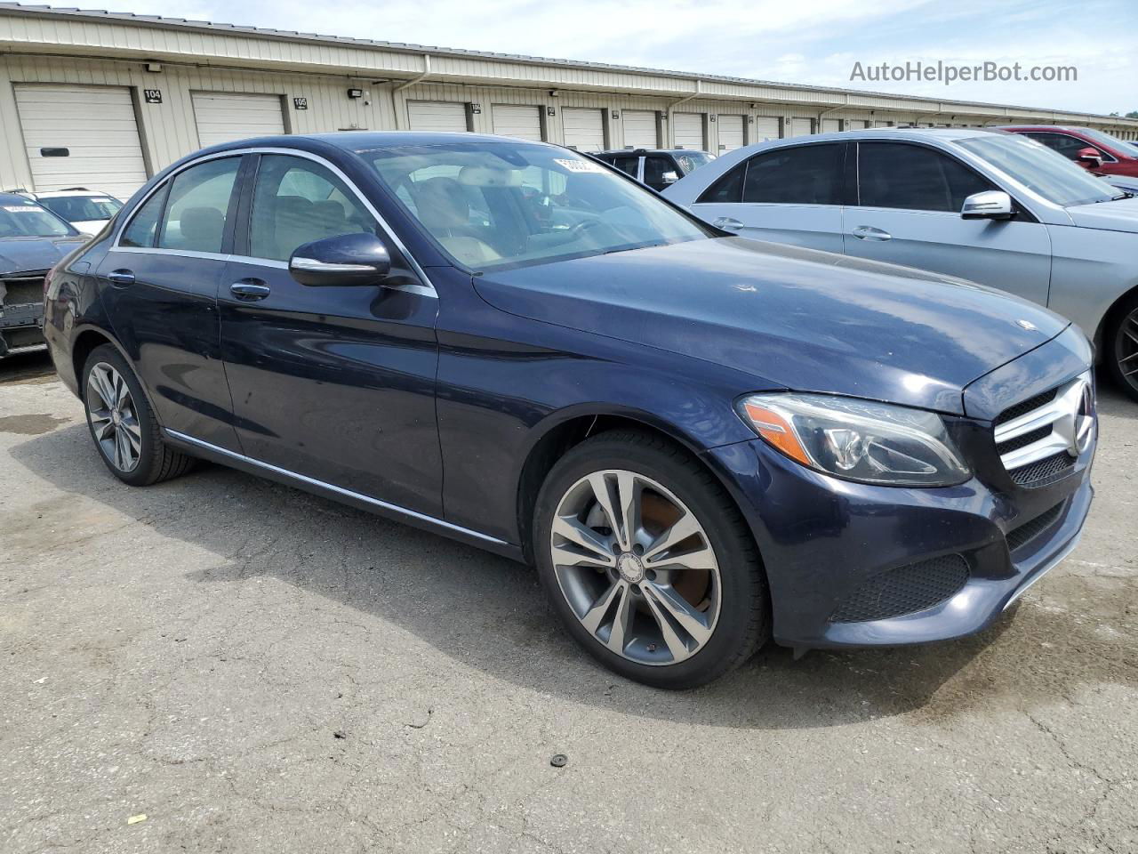 2015 Mercedes-benz C 300 4matic Blue vin: 55SWF4KB6FU004738