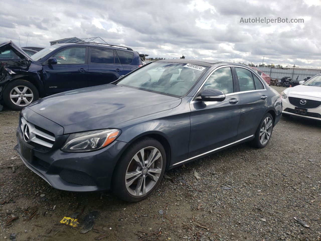 2015 Mercedes-benz C 300 4matic Серый vin: 55SWF4KB6FU013004