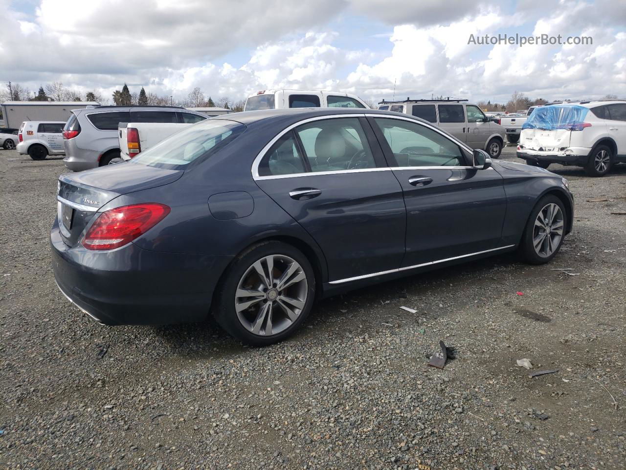 2015 Mercedes-benz C 300 4matic Gray vin: 55SWF4KB6FU013004