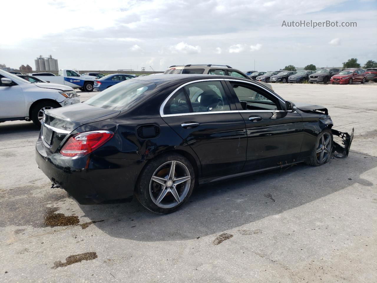 2015 Mercedes-benz C 300 4matic Black vin: 55SWF4KB6FU013665