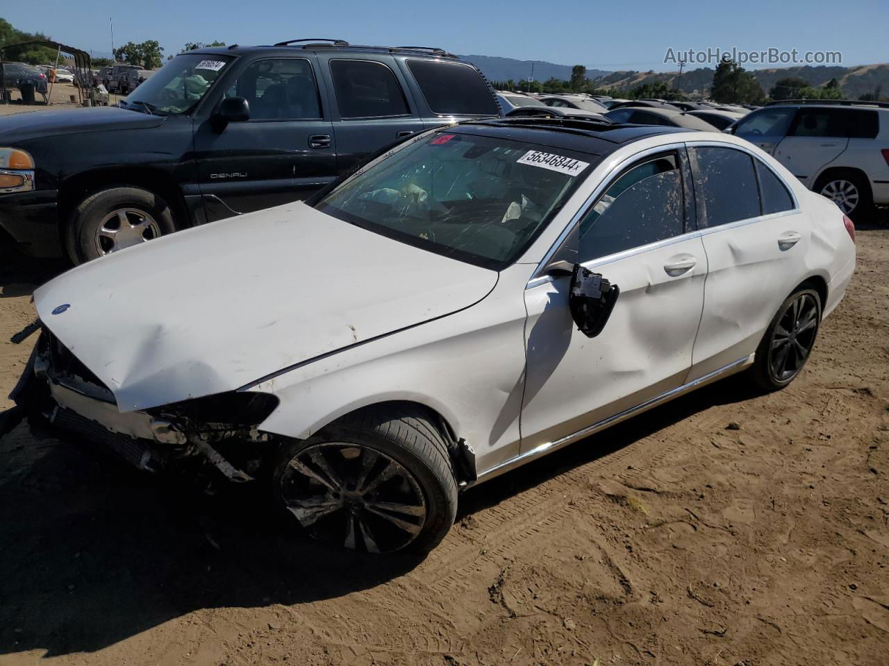 2015 Mercedes-benz C 300 4matic White vin: 55SWF4KB6FU020549