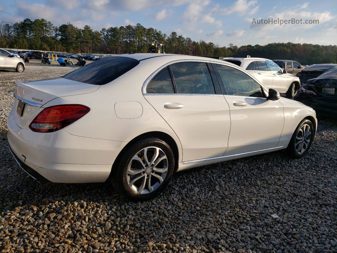 2015 Mercedes-benz C 300 4matic White vin: 55SWF4KB6FU023502