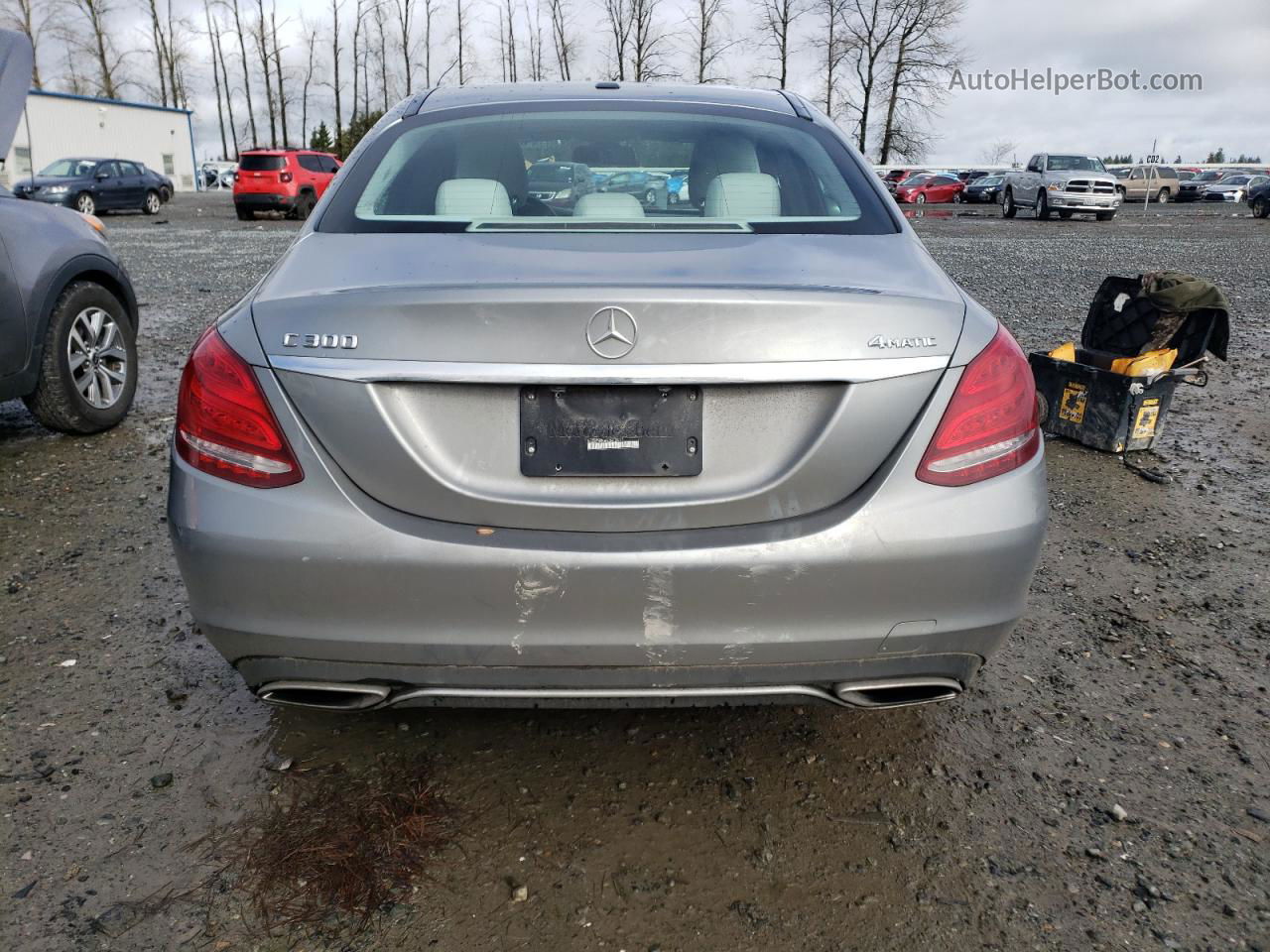 2015 Mercedes-benz C 300 4matic Silver vin: 55SWF4KB6FU041241