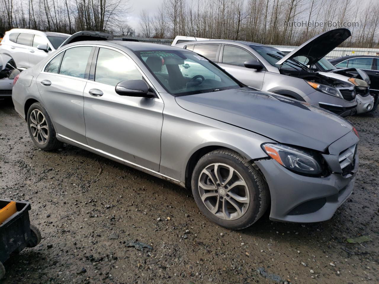 2015 Mercedes-benz C 300 4matic Silver vin: 55SWF4KB6FU041241