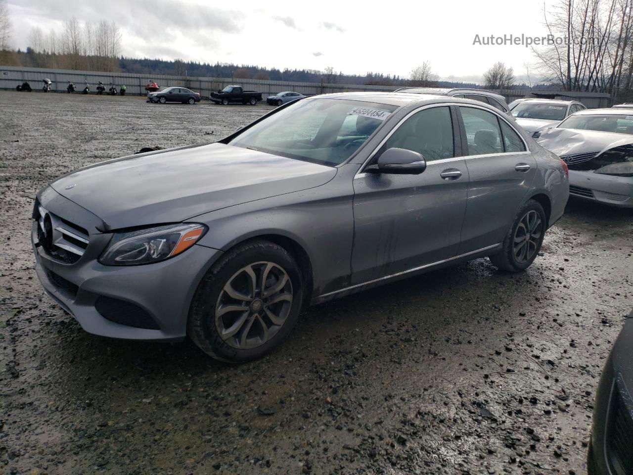 2015 Mercedes-benz C 300 4matic Серебряный vin: 55SWF4KB6FU041241