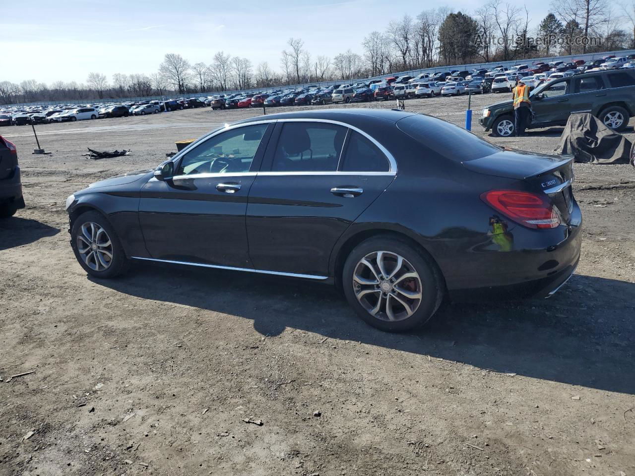 2015 Mercedes-benz C 300 4matic Black vin: 55SWF4KB6FU058931