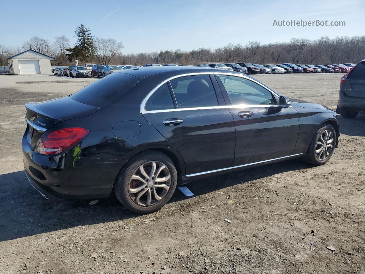 2015 Mercedes-benz C 300 4matic Black vin: 55SWF4KB6FU058931