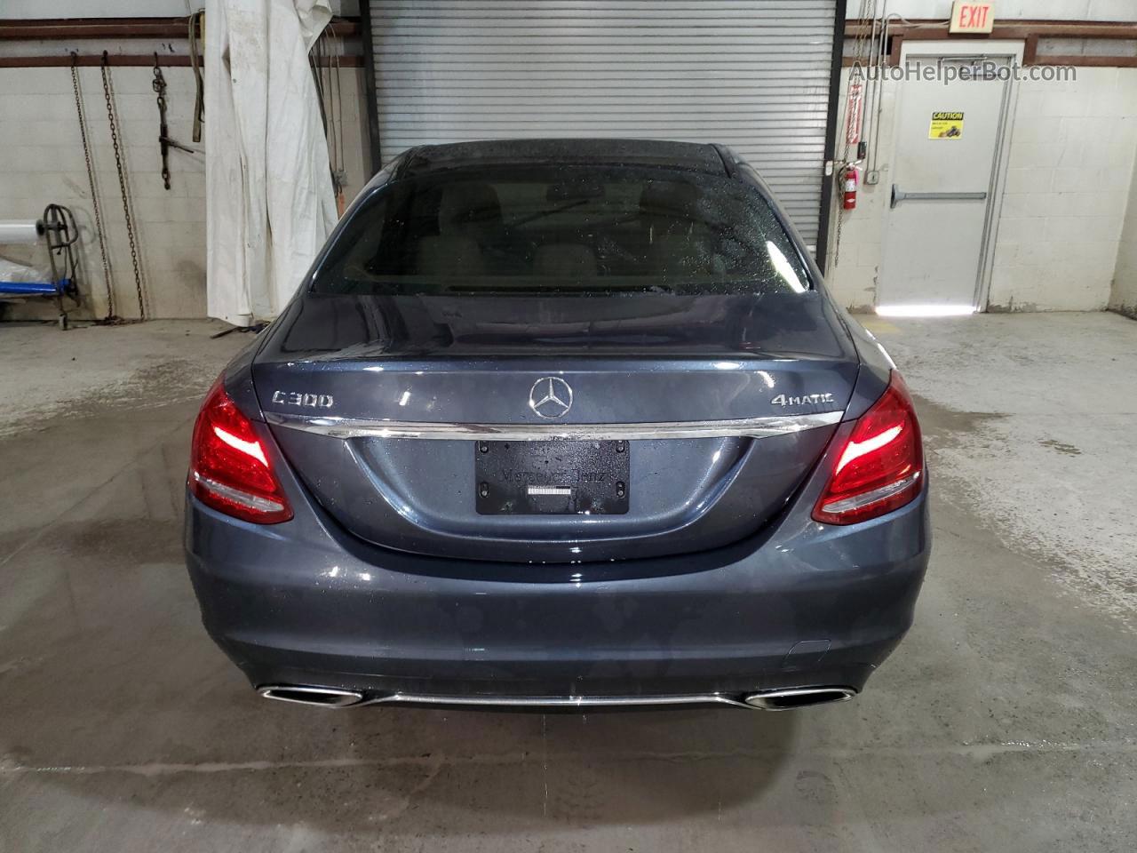 2015 Mercedes-benz C 300 4matic Серый vin: 55SWF4KB6FU072022