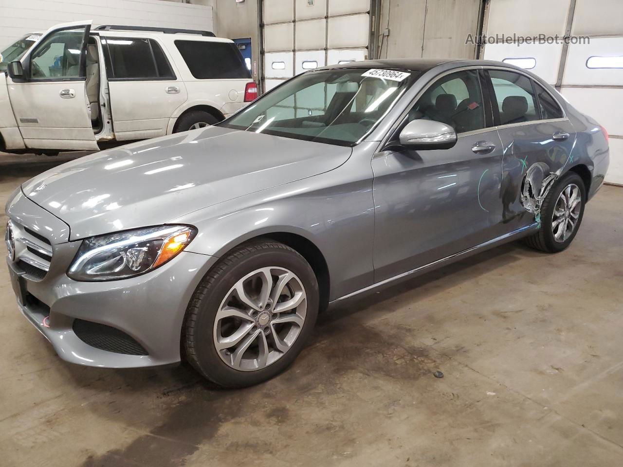 2015 Mercedes-benz C 300 4matic Silver vin: 55SWF4KB6FU080511