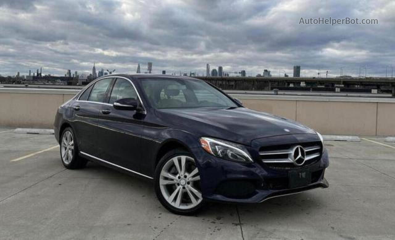 2015 Mercedes-benz C 300 4matic Blue vin: 55SWF4KB7FU004103